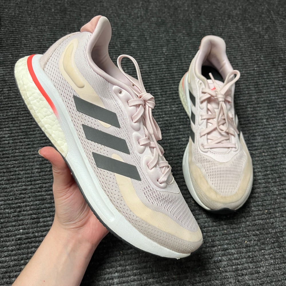 Adidas Supernova Running Shoes Women 8.5 Pink Grey Boost Bounce Sneaker athletic